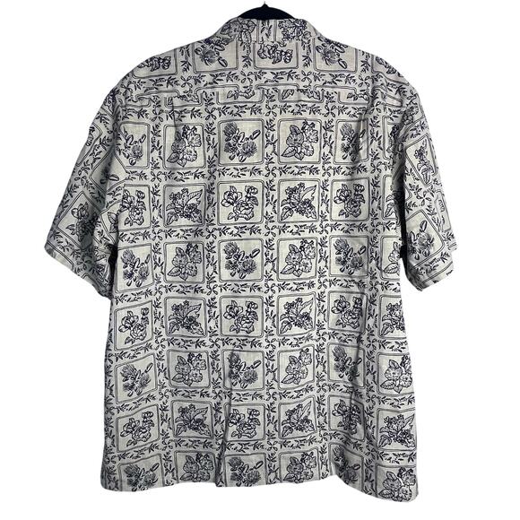Vintage Cooke Street Honolulu Hawaiian Men's 2XL Blue Floral Print (D471) - Picture 3 of 7